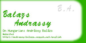 balazs andrassy business card